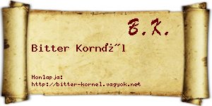 Bitter Kornél névjegykártya
