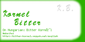kornel bitter business card